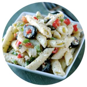 Summer Fresh- Olive Greek Pasta Feta Salad